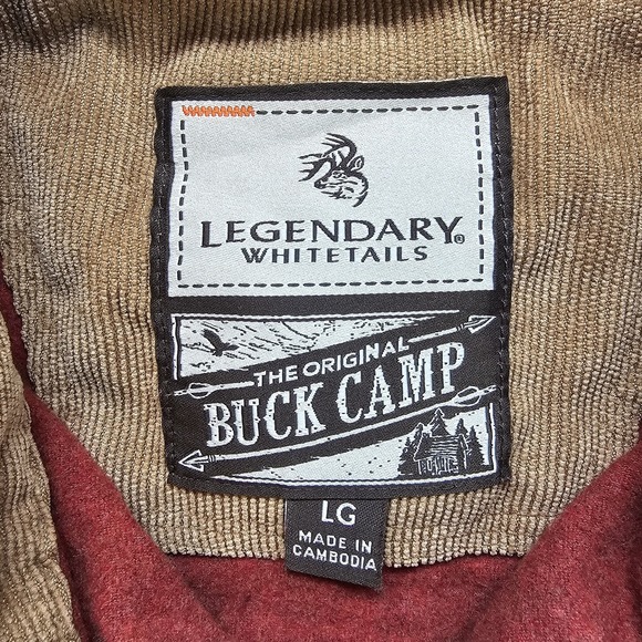 Legendary Whitetails Buck Camp Shirt Men's Large Rust Red Flannel Button Front - Picture 5 of 9